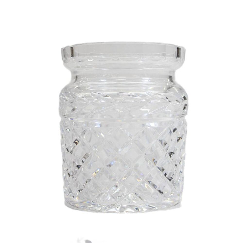 Waterford Womens Womens Crystal Geometric Textured Biscuit Jar Clear